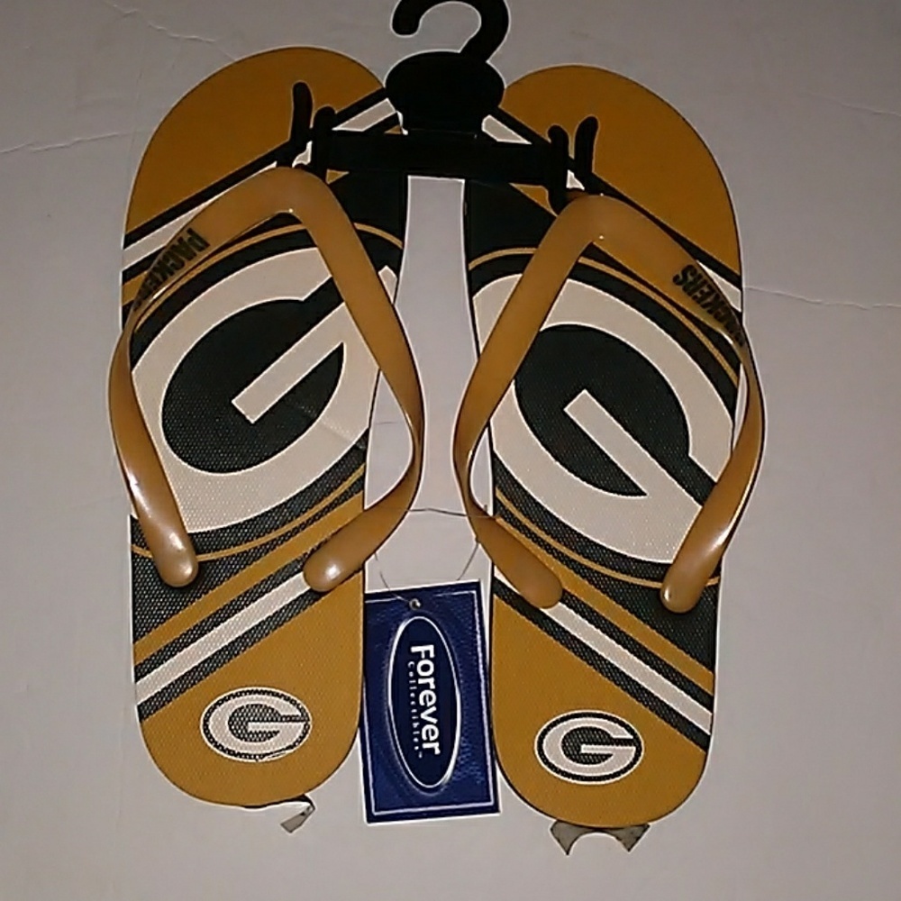 NWT Adult's NFL Packers Flip Flops